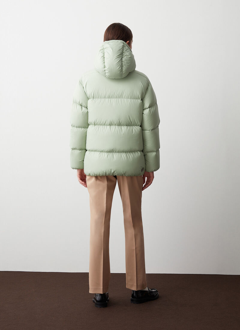 Oversized down jacket with hood