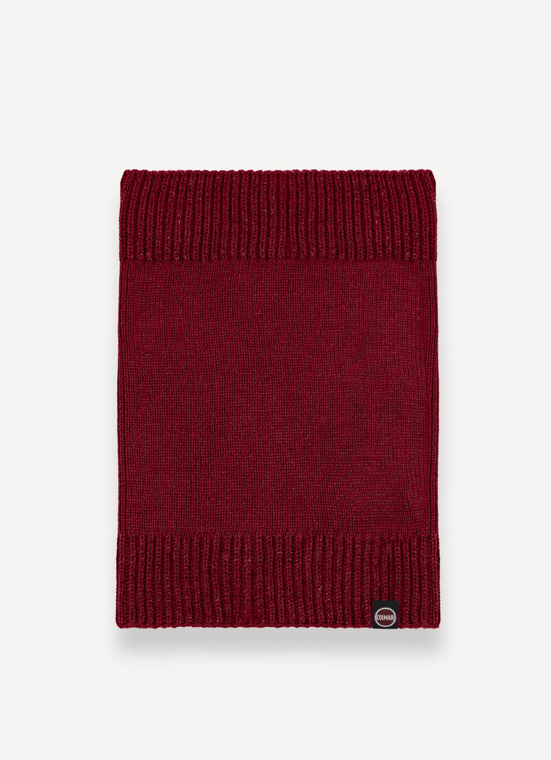 Neck warmer with lurex rib knit