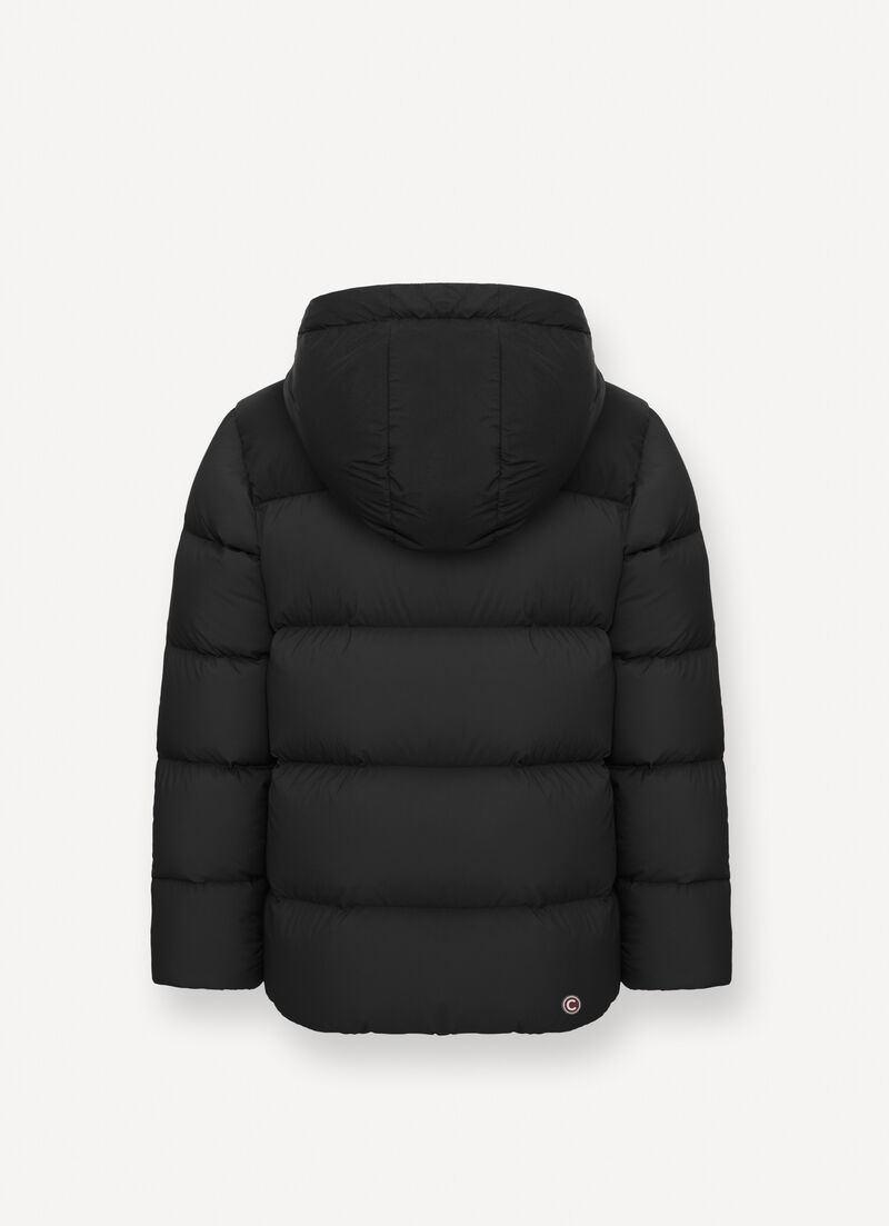 Puffy down jacket with hood