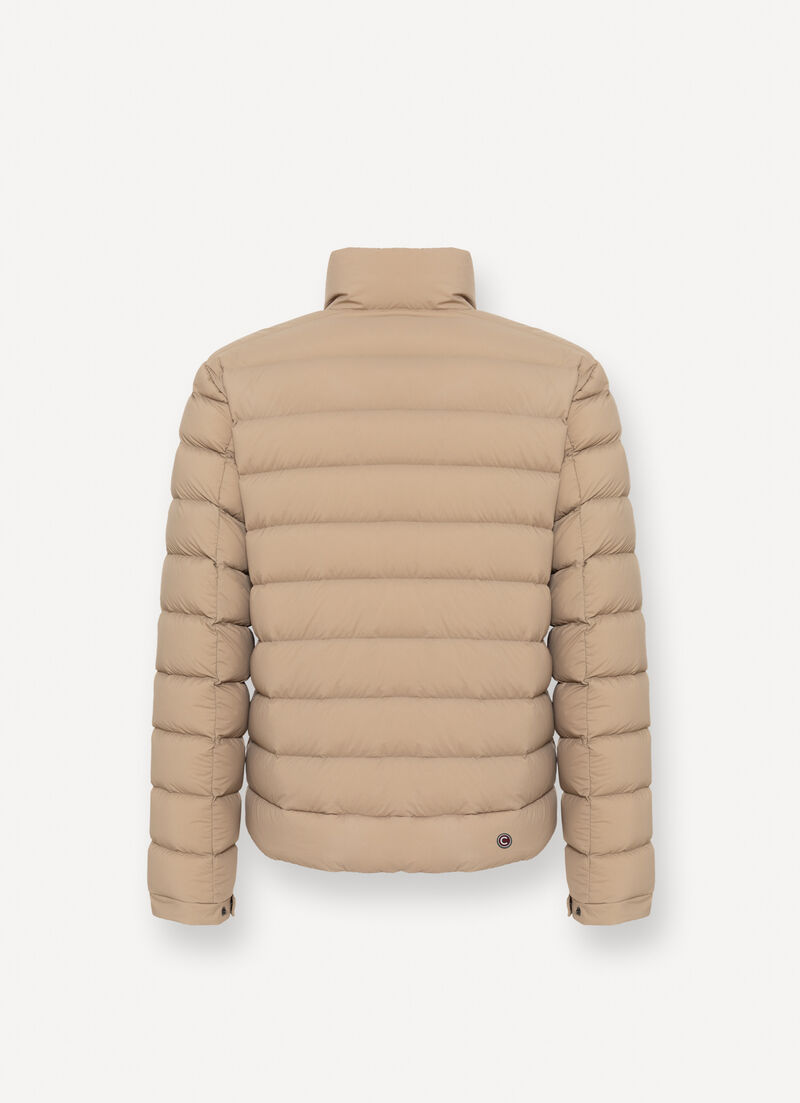Down jacket with padded collar