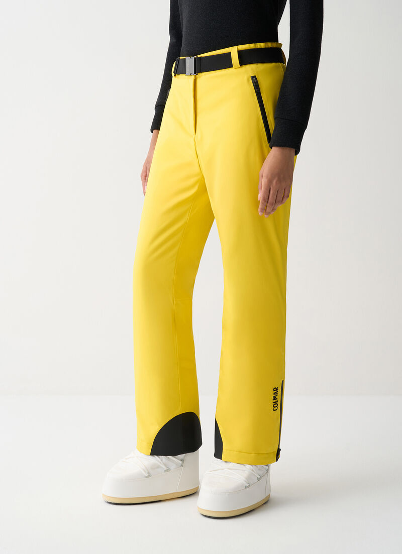 Padded ski pants with belt