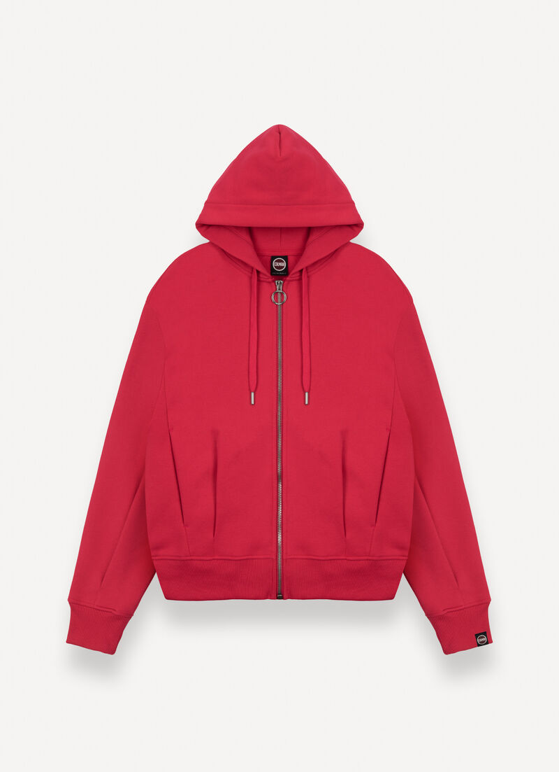 Hooded sweatshirt with darts