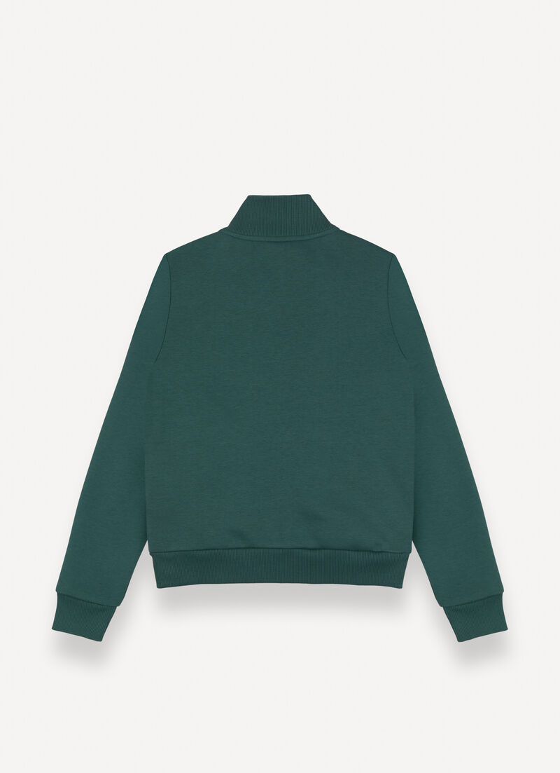 Zip-up sweatshirt with pouch pockets