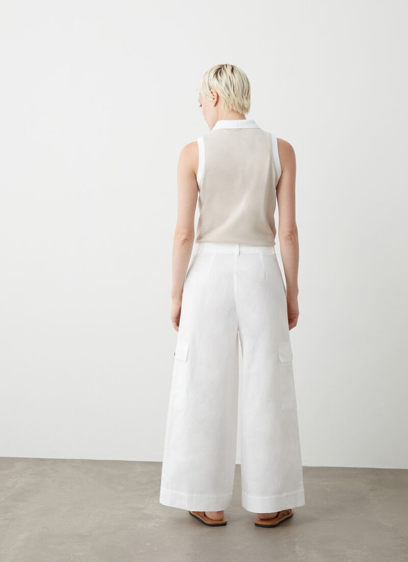 Linen cargo trousers