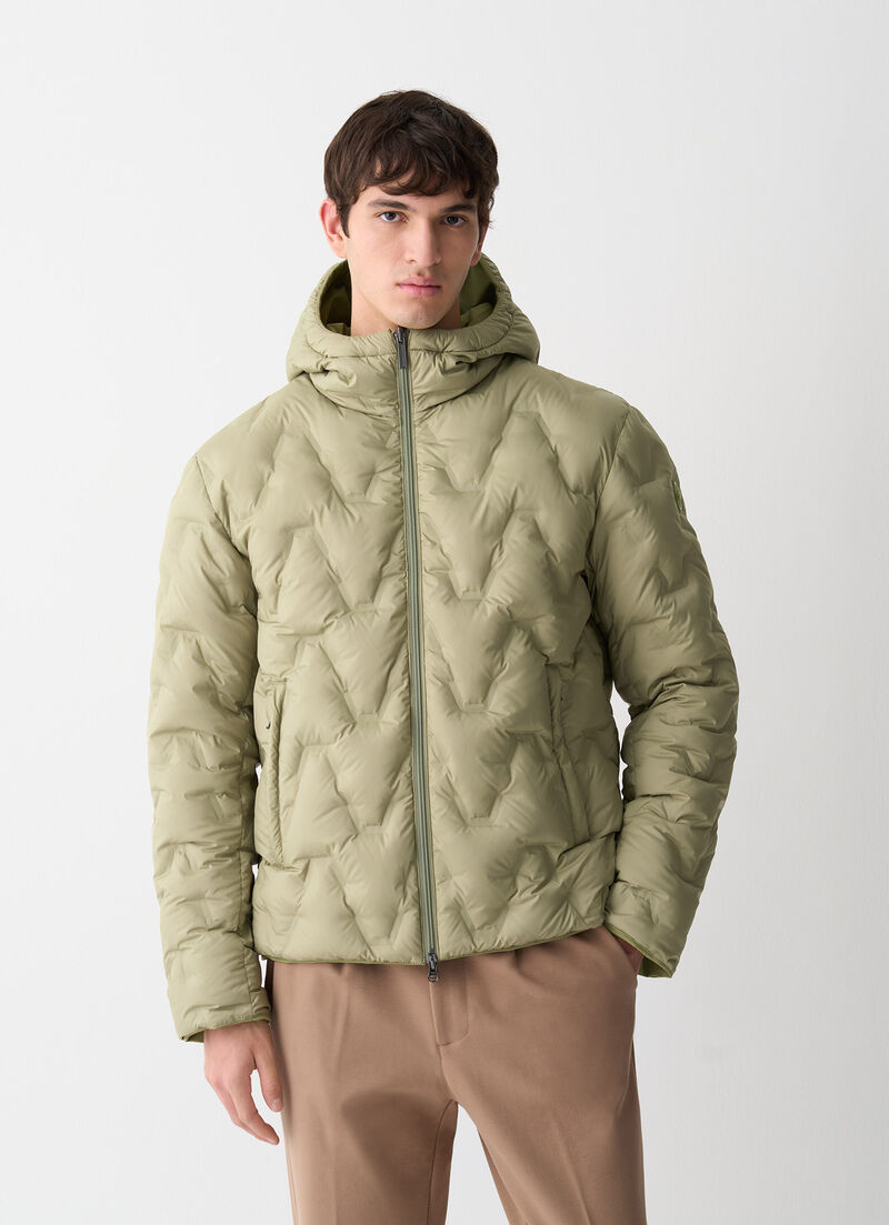 Reversible waterproof down jacket