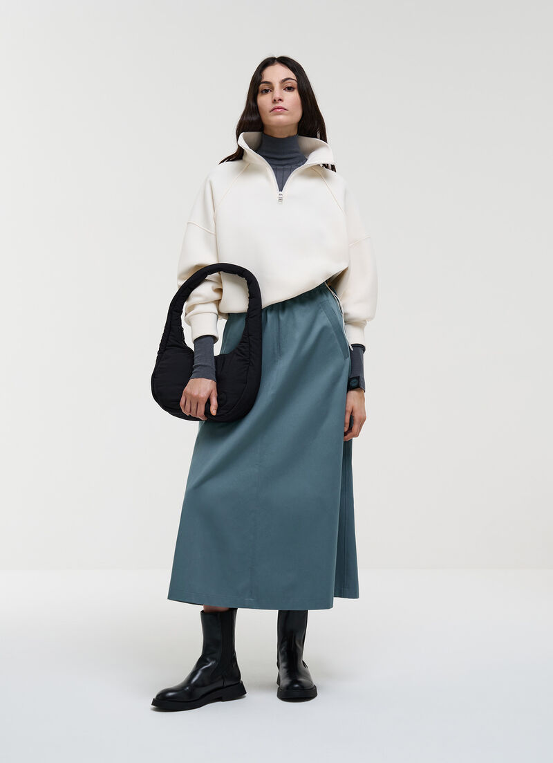 Cropped half-zip sweatshirt