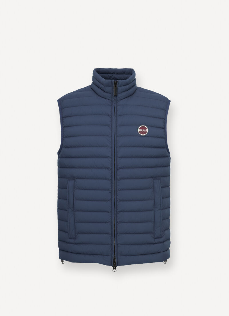 Light down vest with drawstring