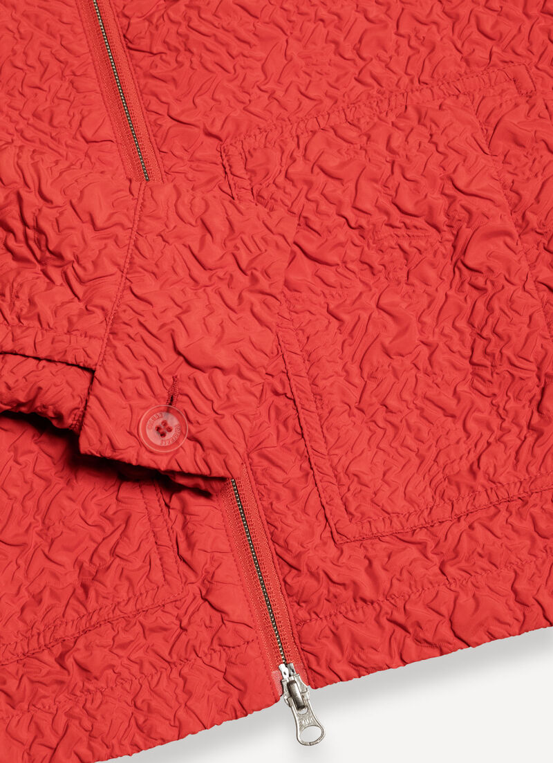 Embossed hooded jacket