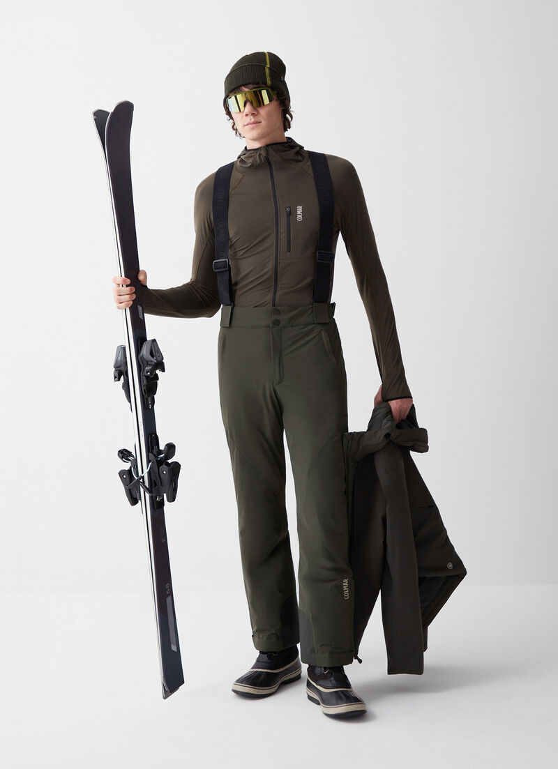 Two-way stretch padded ski salopettes