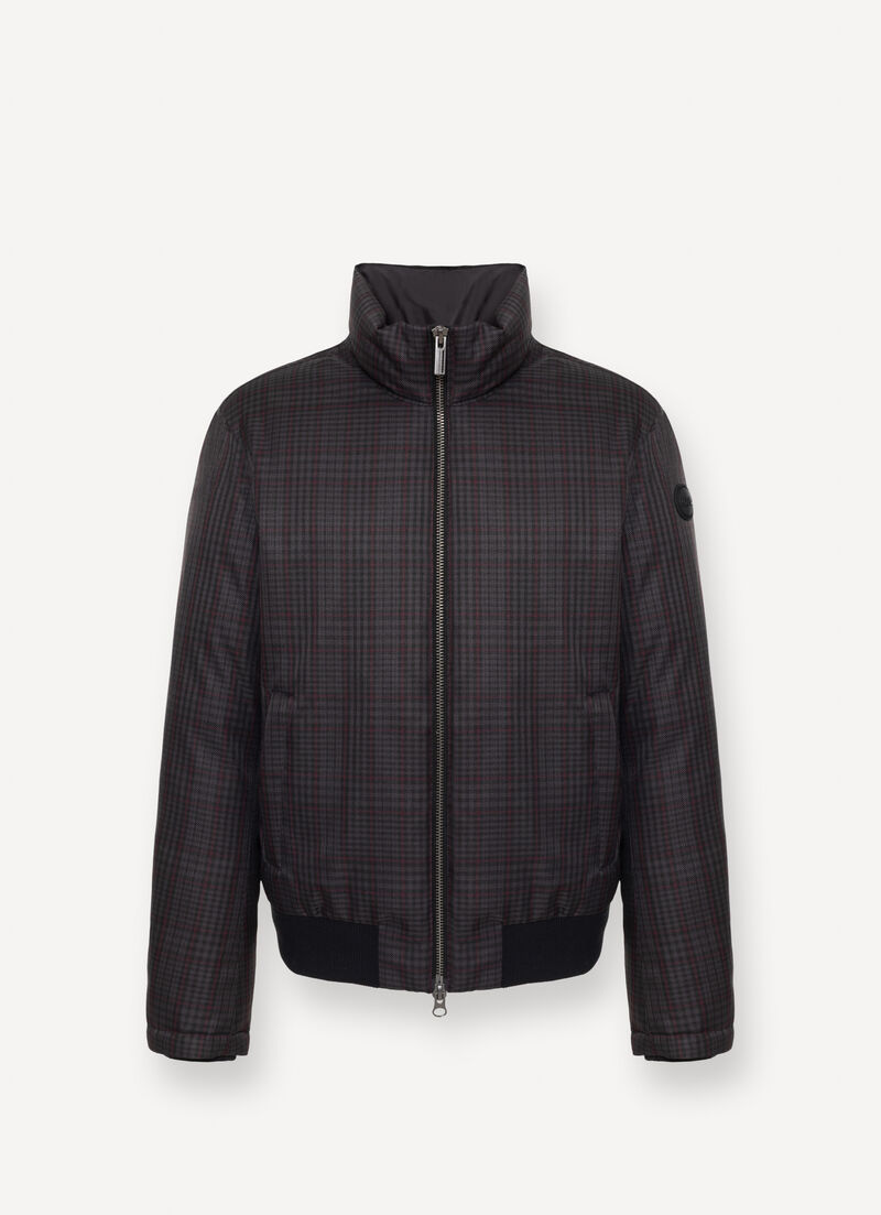 Check down bomber jacket