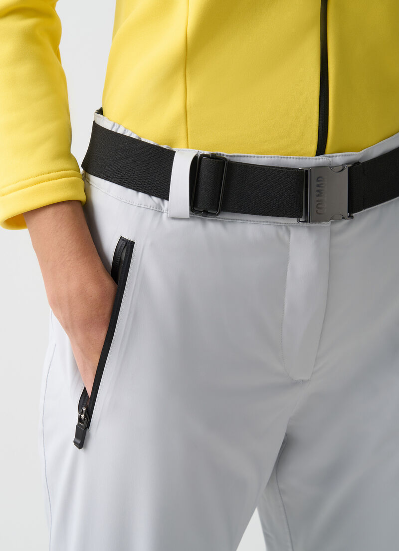 Padded ski pants with belt