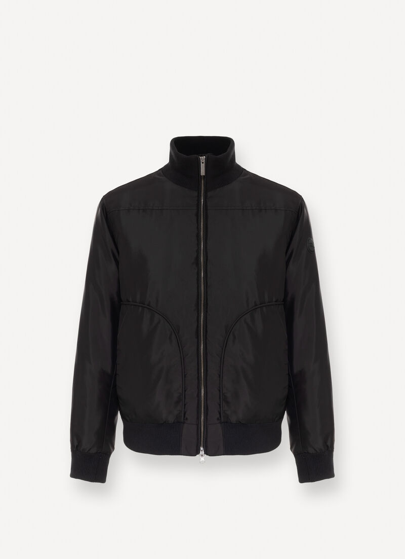 Satin down bomber jacket