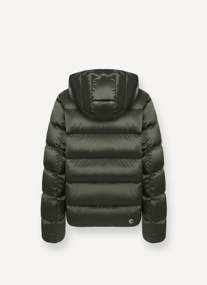 Down jacket with detachable hood