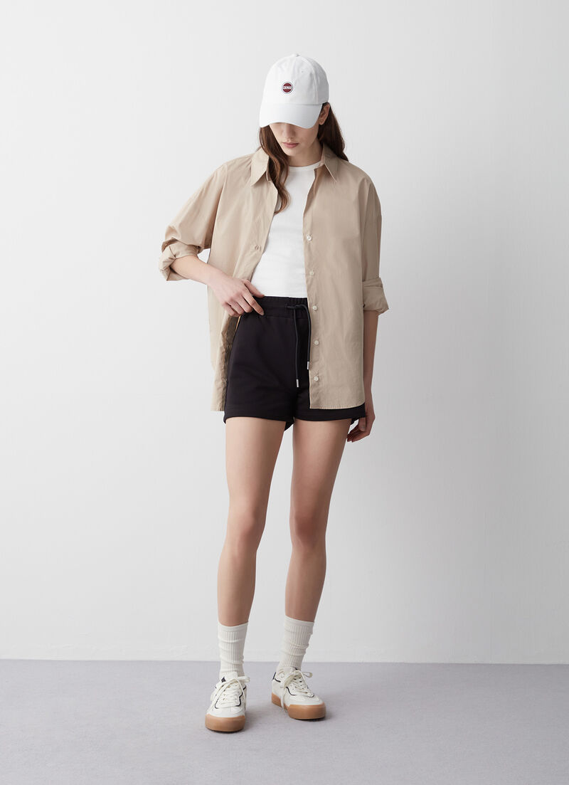 Cotton-blend fleece shorts