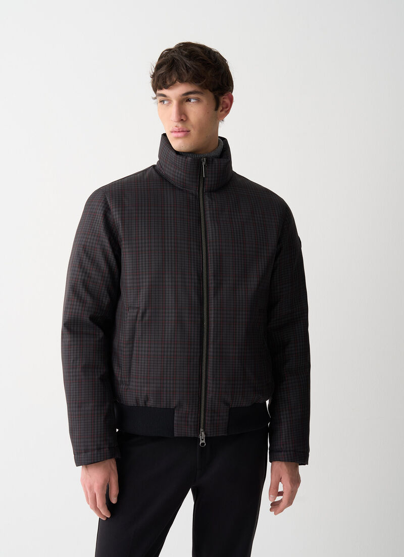 Check down bomber jacket