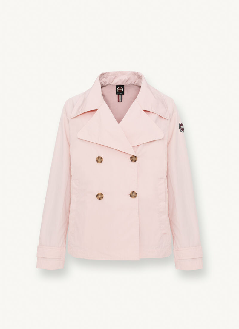 Double-breasted cotton-look blazer