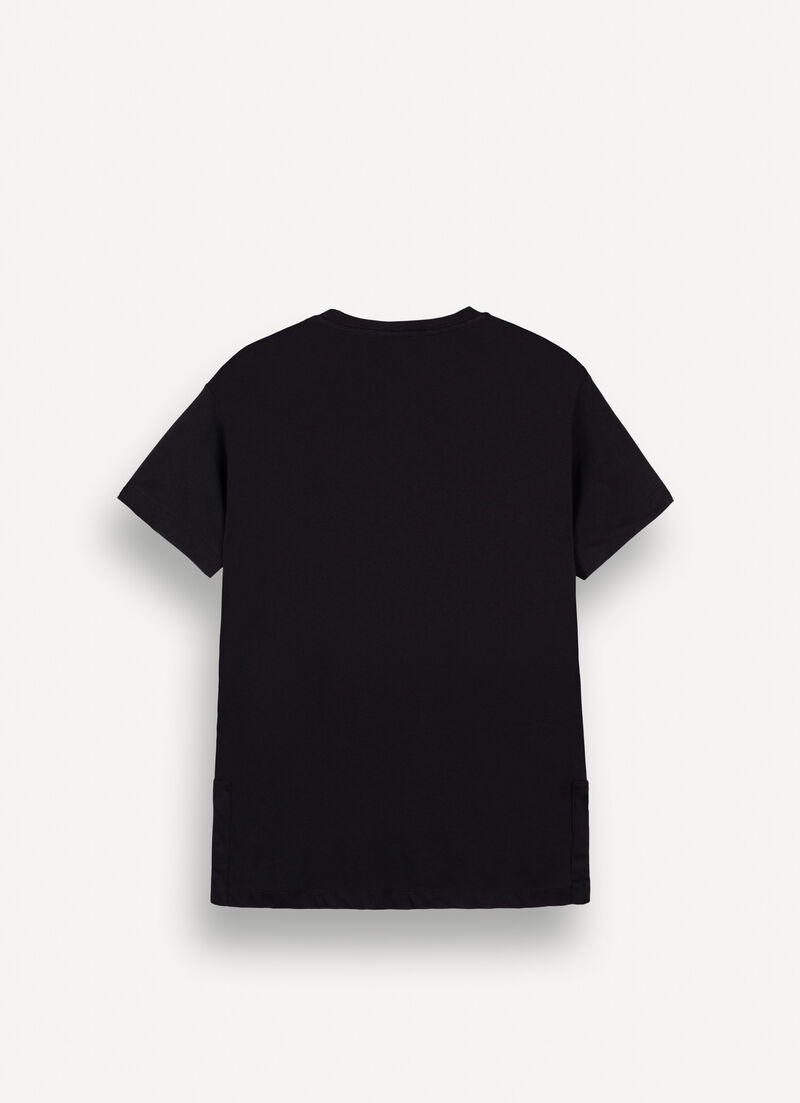 Asymmetrical crew-neck T-shirt