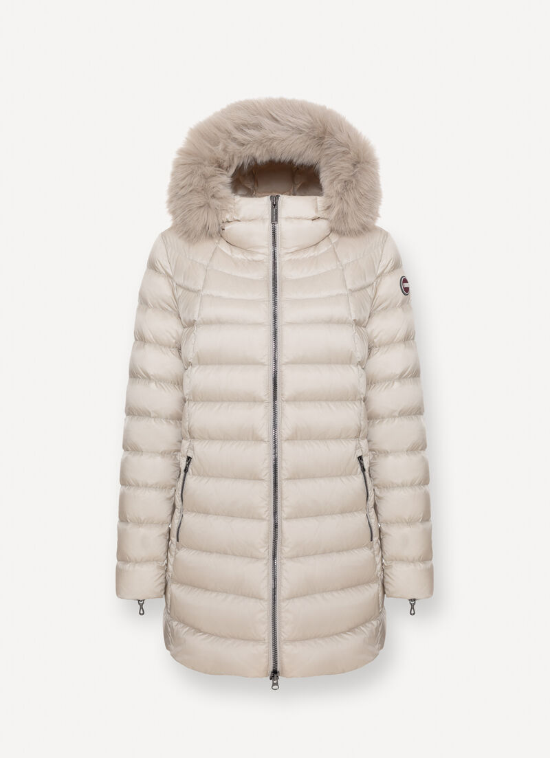 A-line down jacket with fur