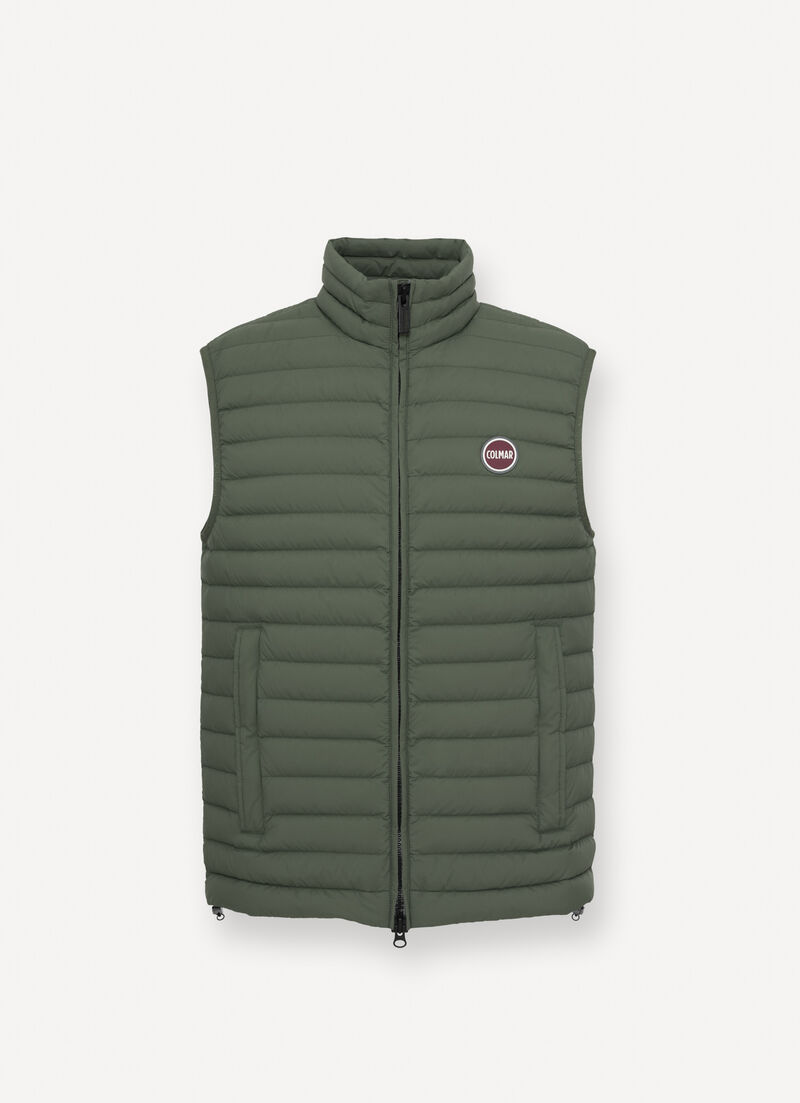 Light down vest with drawstring