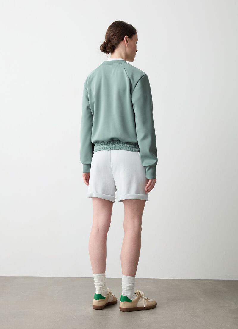 Stretch crew-neck sweatshirt