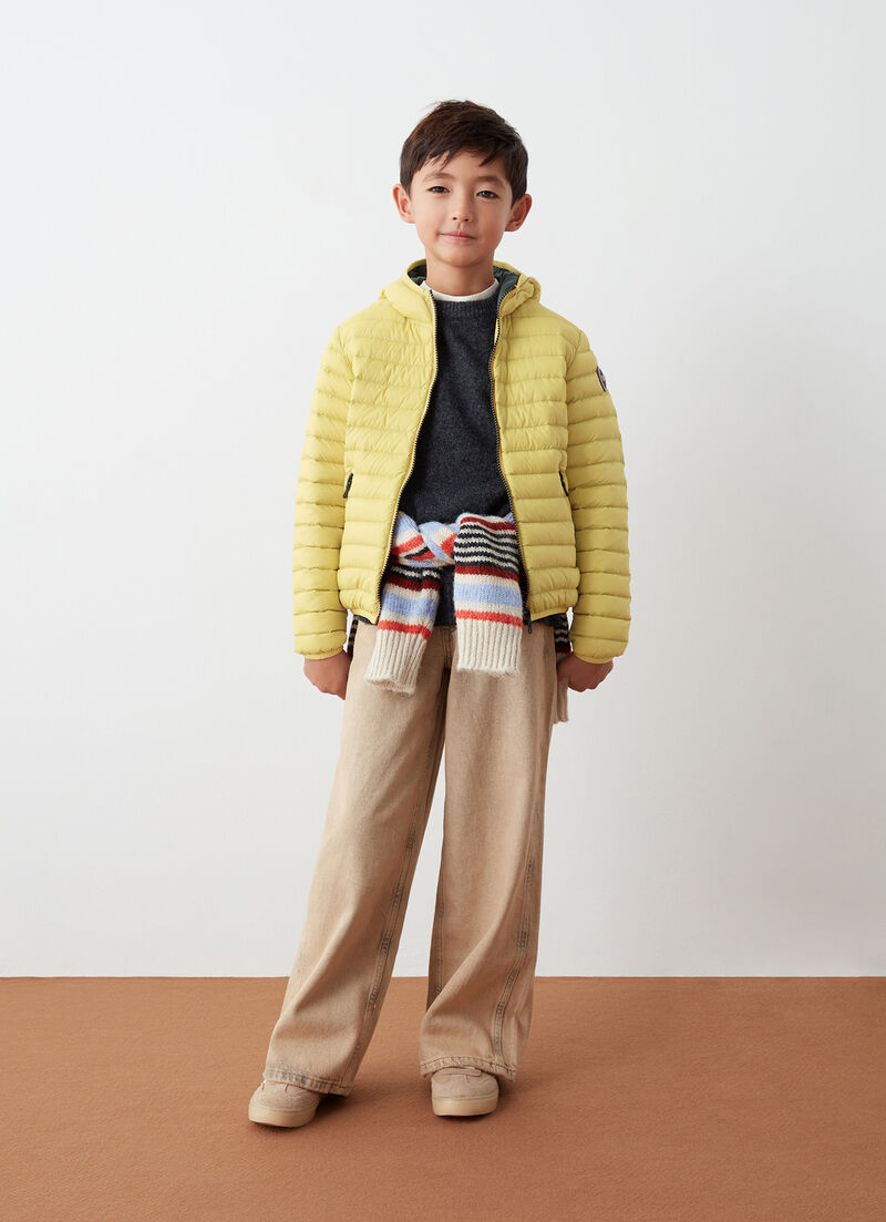 Autumn down jacket with hood