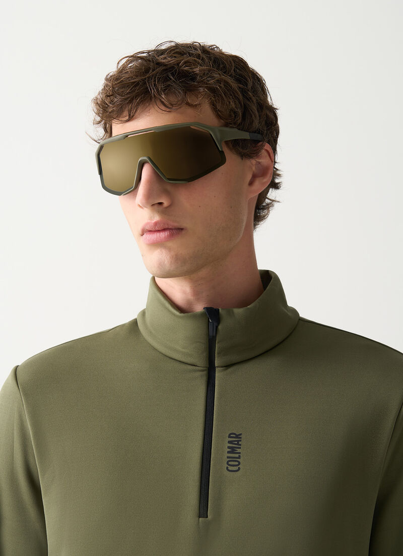 Half-zip stretch ski fleece