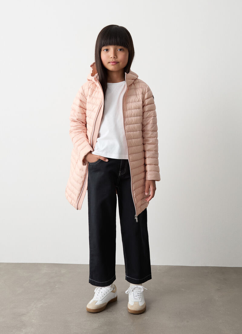 Long down jacket with hood