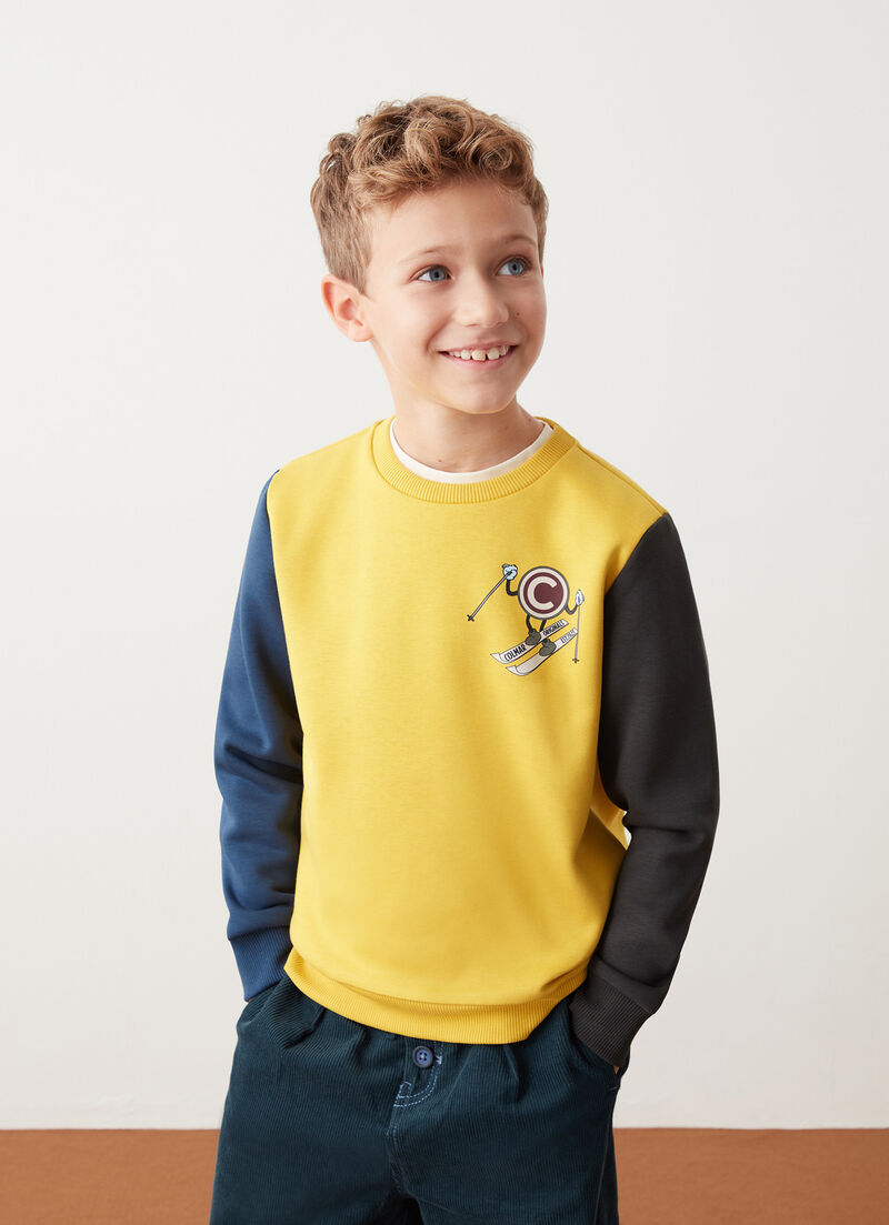 Colour-block sweatshirt with logo