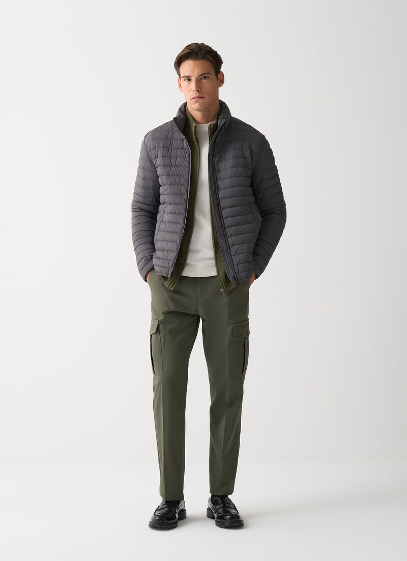 Light down jacket with padded collar