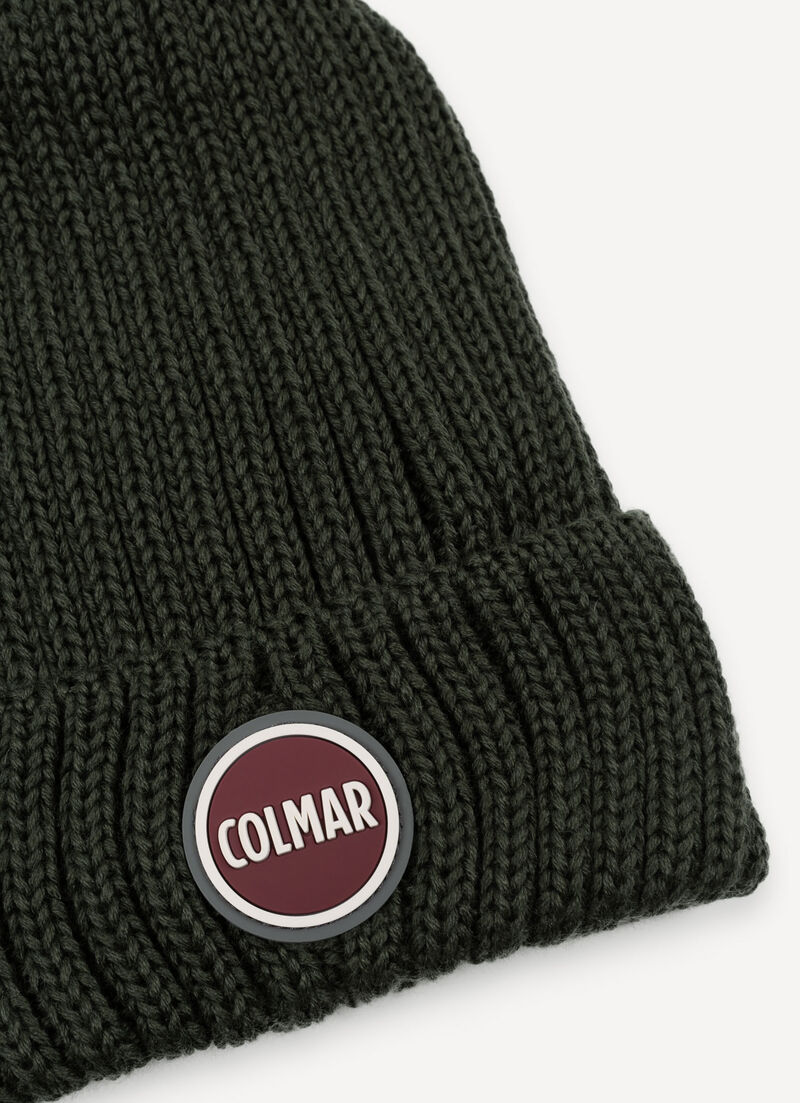 Unisex rib-knit hat with turn-up