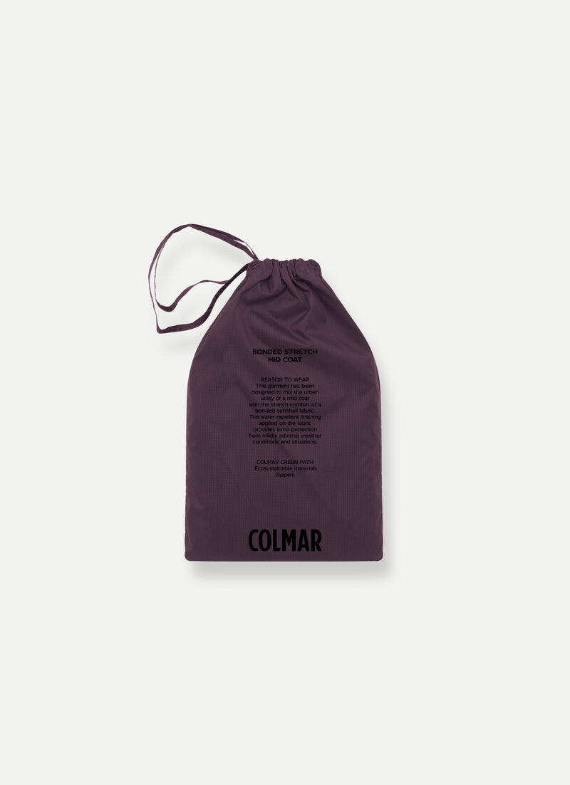 Mid-length jacket in stretch fabric