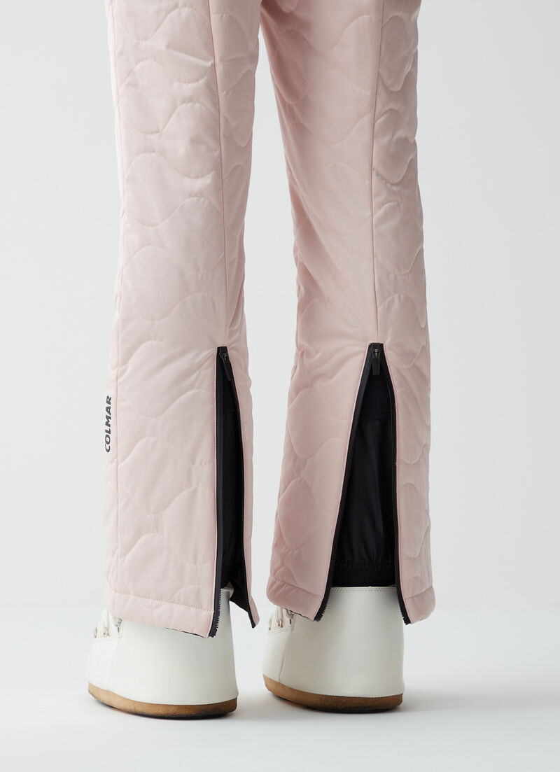 Padded satin salopettes