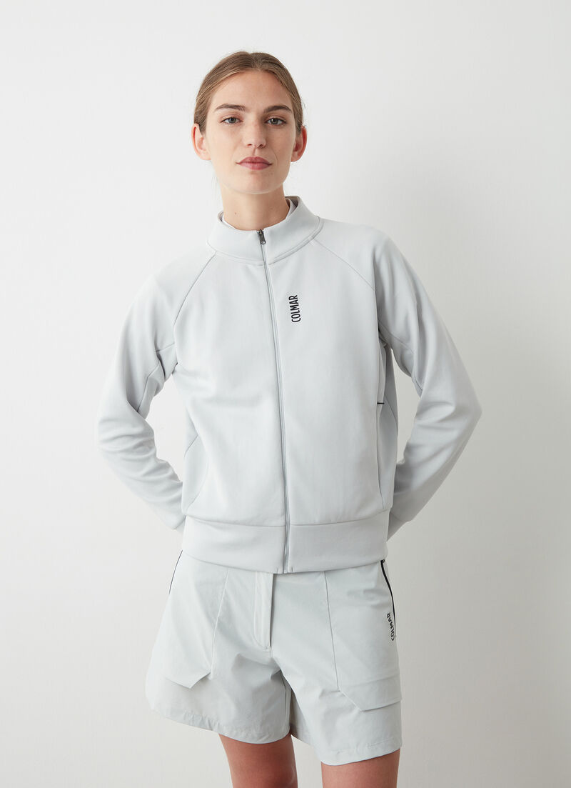 Stretch zip-up sweatshirt
