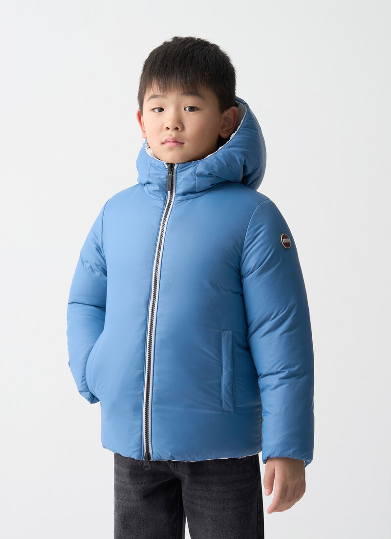 Reversible hooded quilted jacket