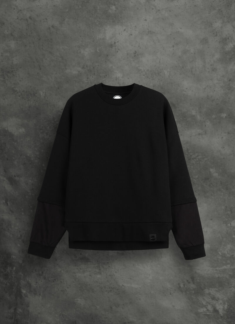 Crewneck cotton-blend sweatshirt
