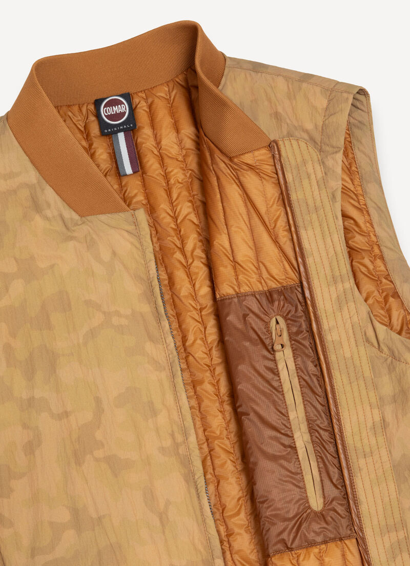 Camouflage down-padded gilet