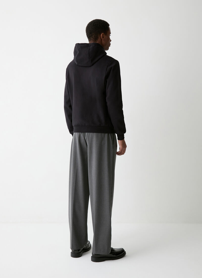 Full-zip sweatshirt with nylon details