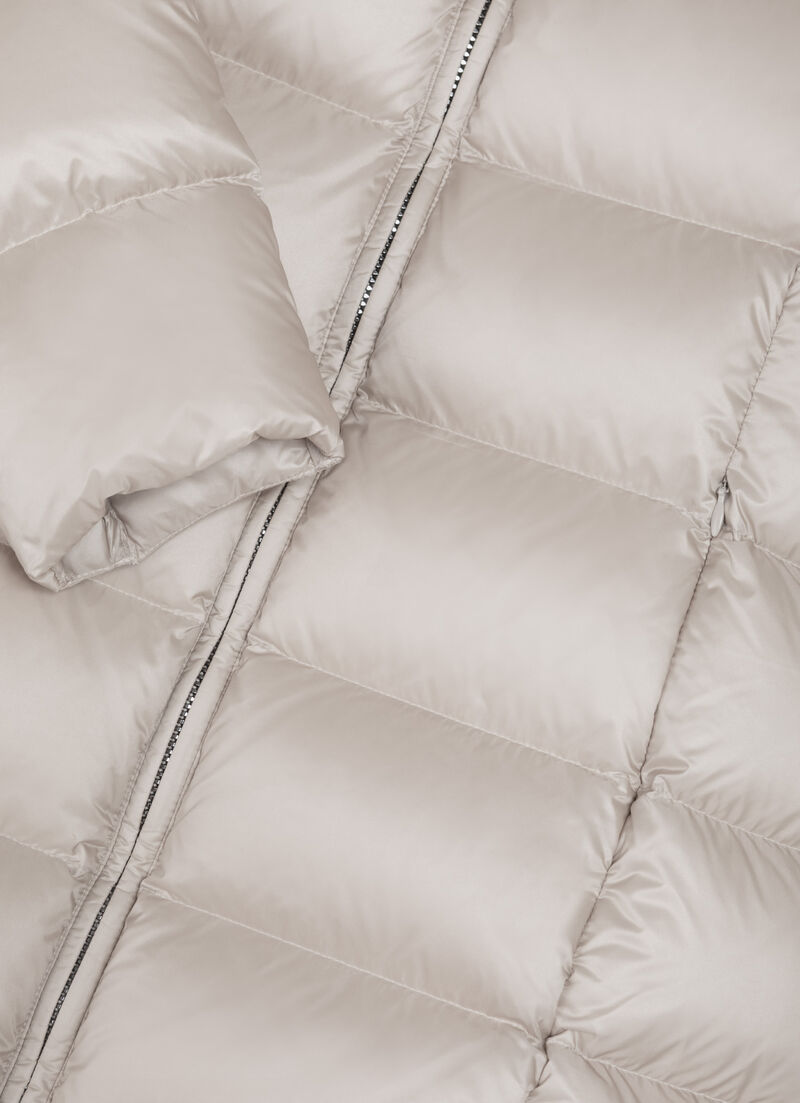 Long down jacket with hood