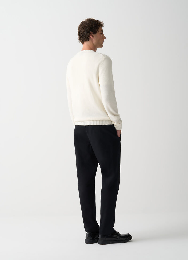 Branded wool pullover