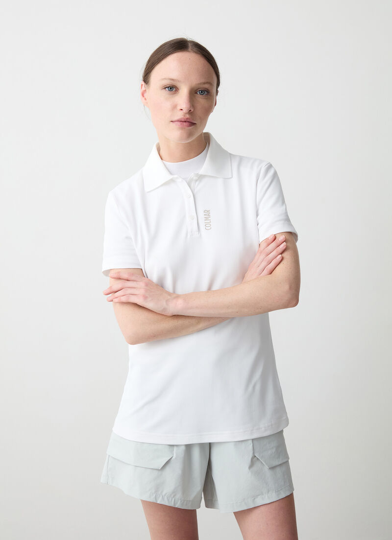 Technical piqué polo-shirt