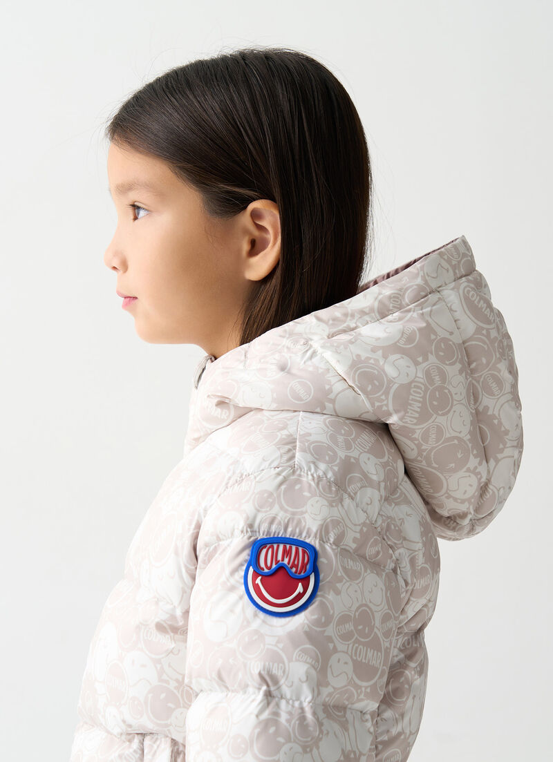SmileyWorld® down jacket with hood