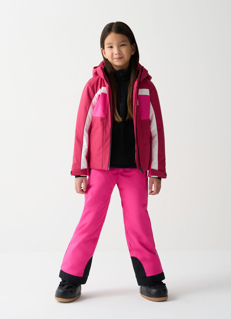 Girl's colour-block ski jacket
