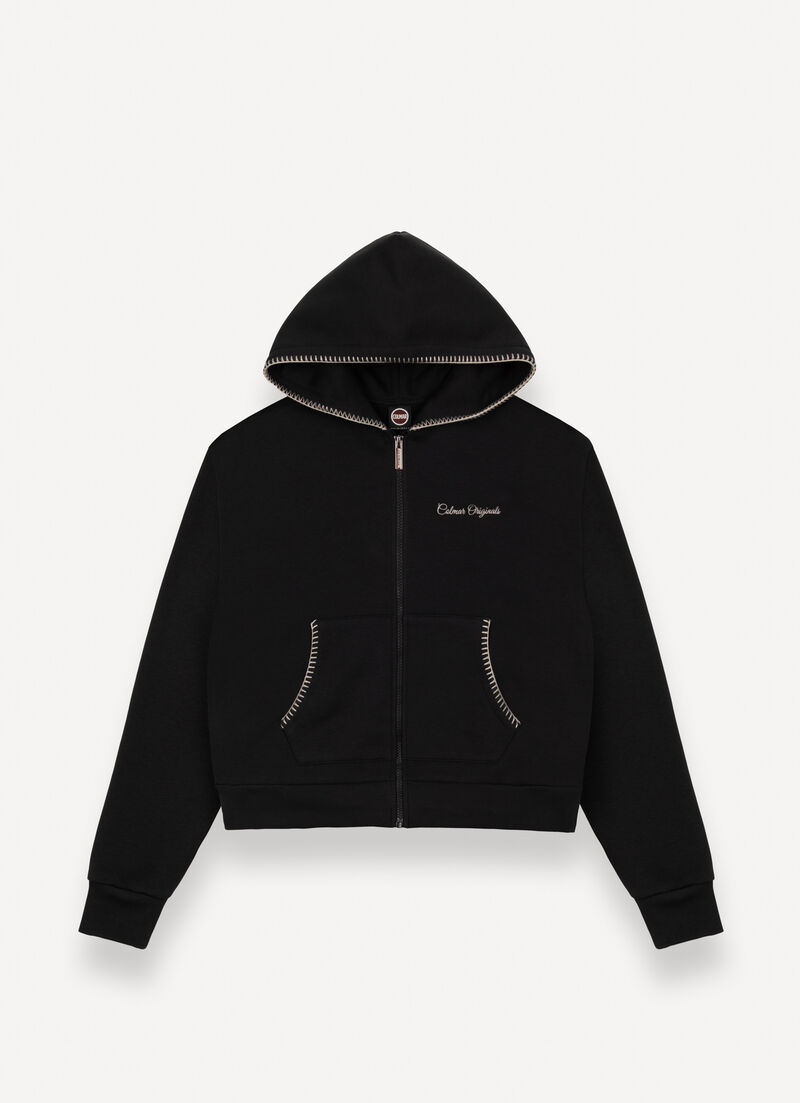 Full-zip sweatshirt with embroidery