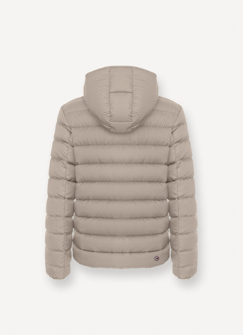 Sporty down jacket with detachable hood