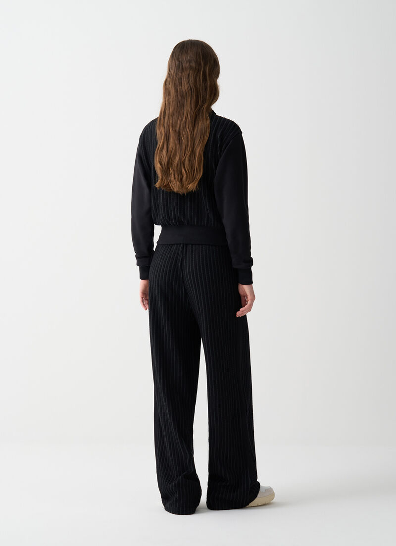 Cable-knit sweatshirt with zip