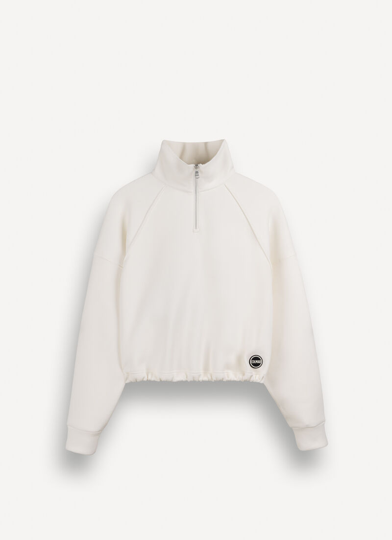 Cropped half-zip sweatshirt
