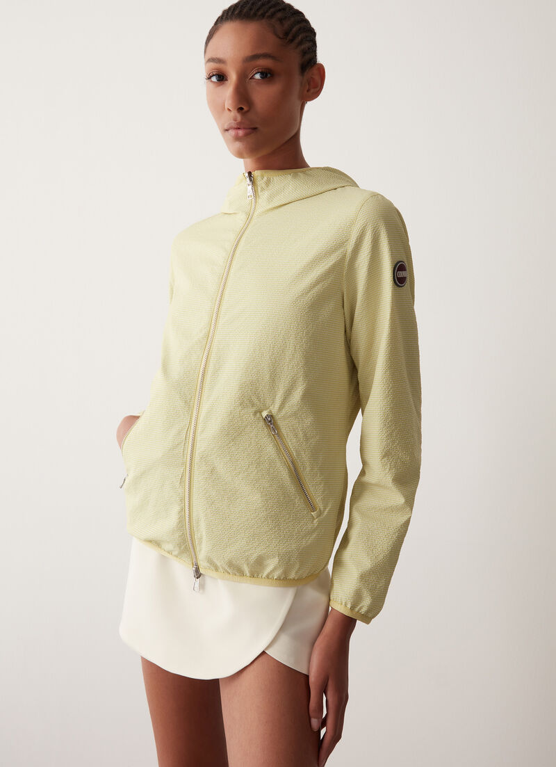 Reversible jacket with hood