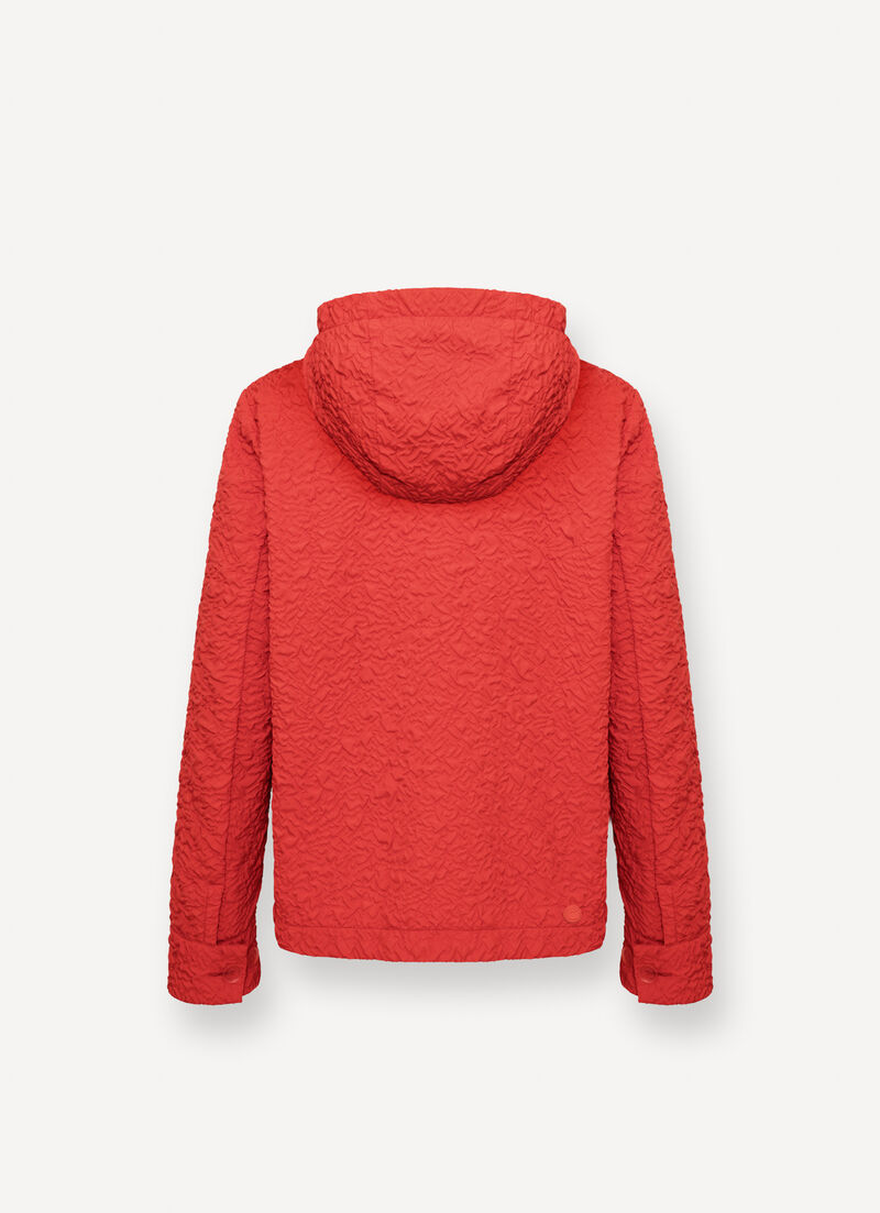 Embossed hooded jacket