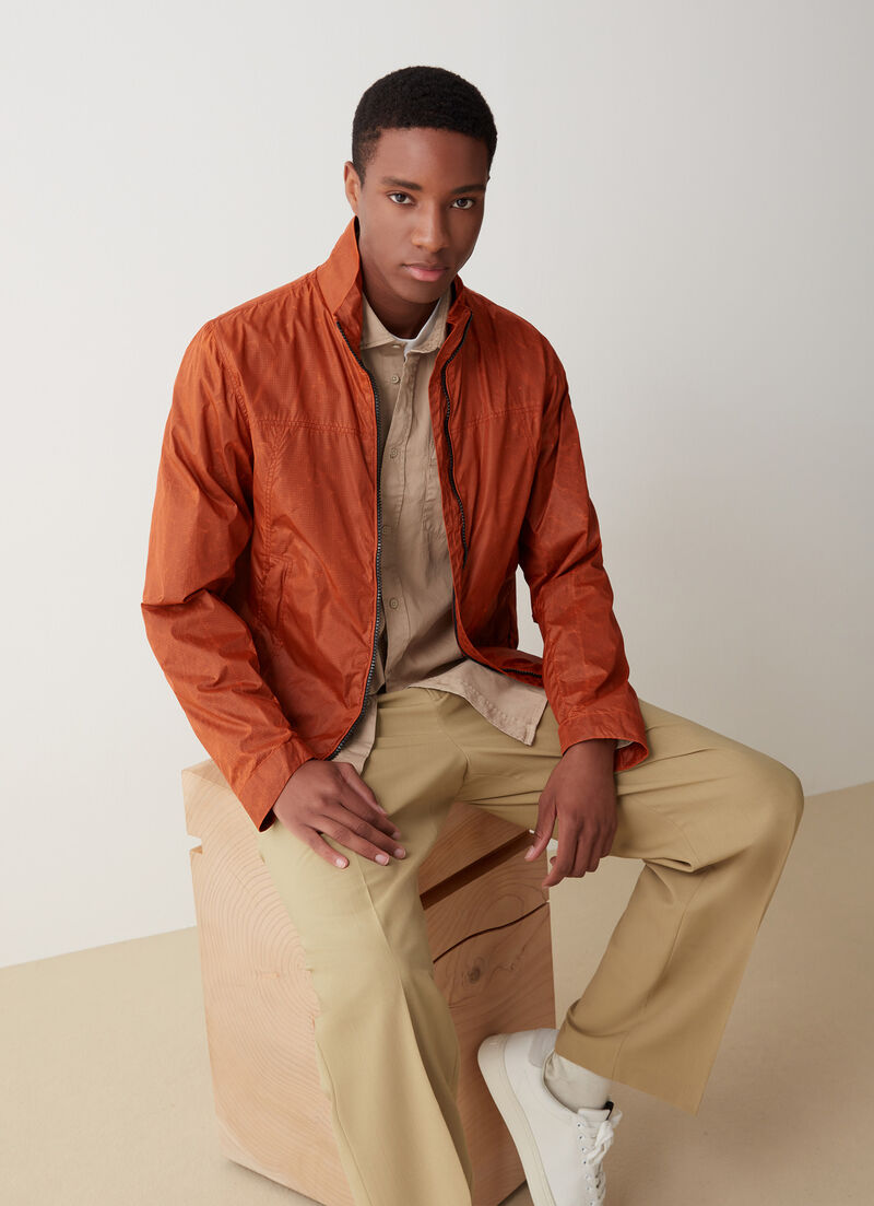 Adjustable waxed fabric jacket