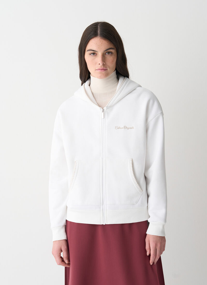 Full-zip sweatshirt with embroidery